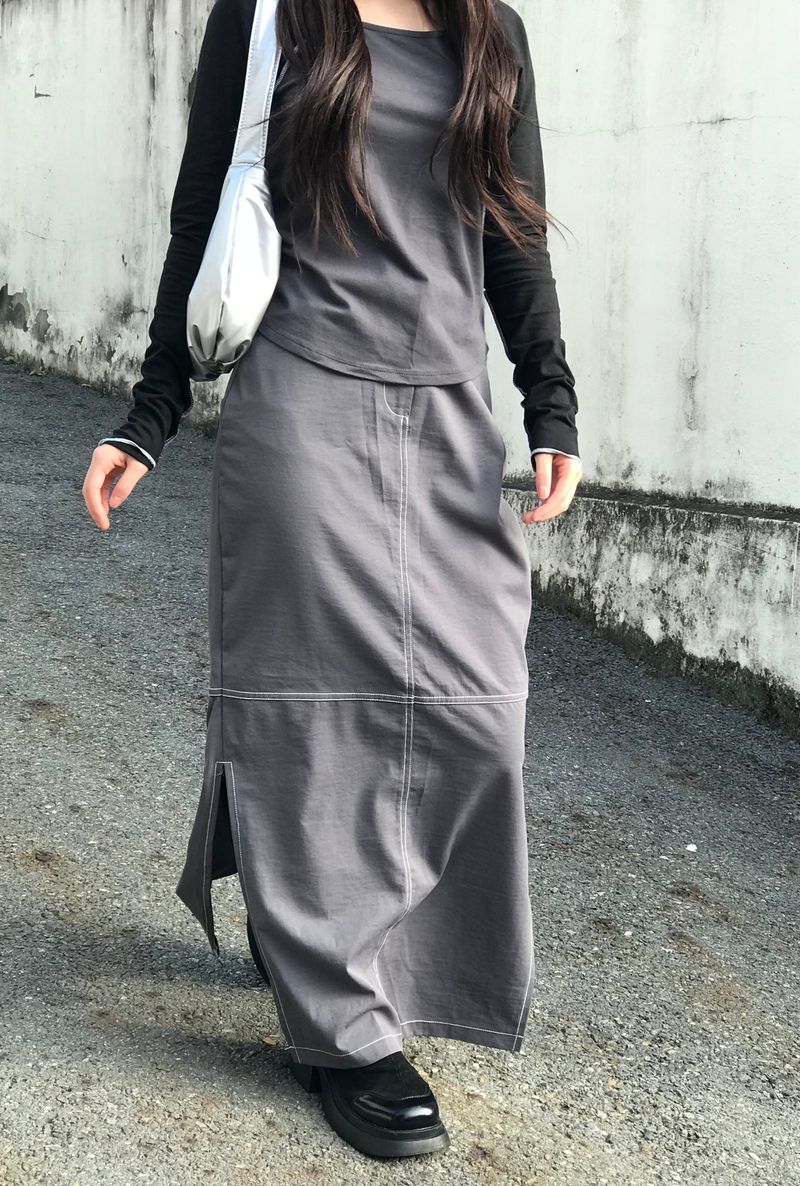 Sombrar slit long skirt