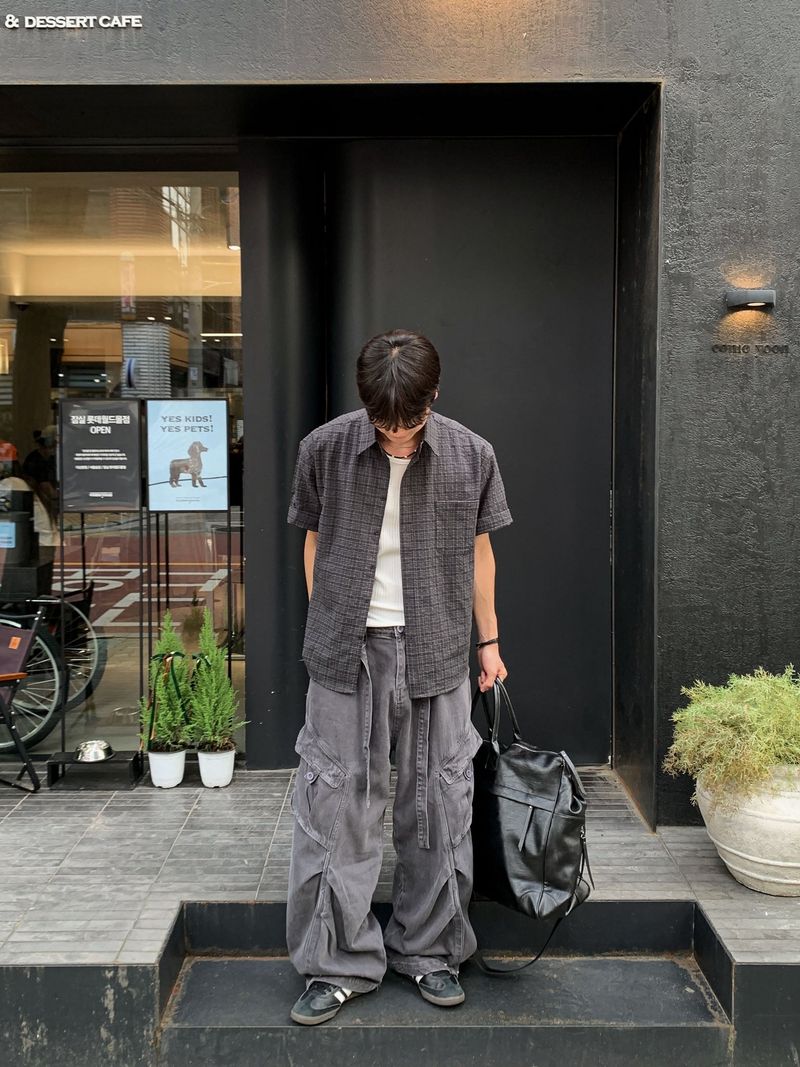 Mono Embossed Check Short Sleeve Shirt