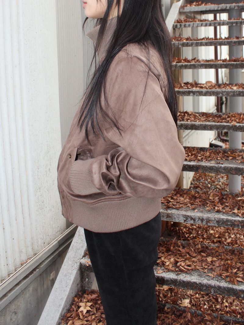highneck suede jumper