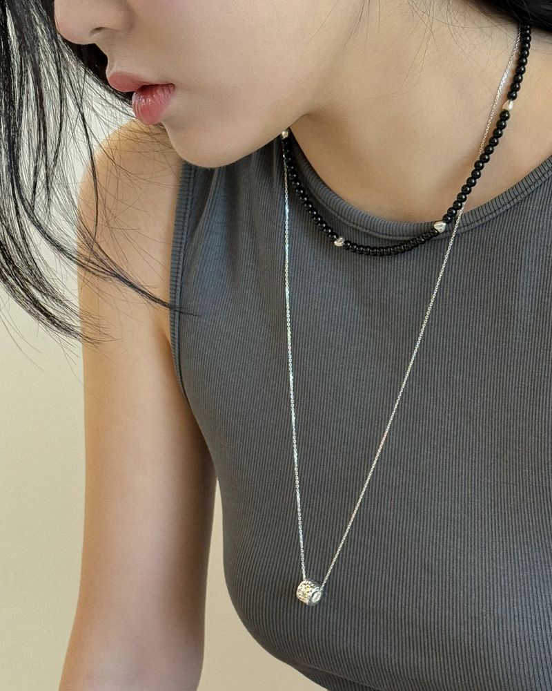 Zen ring necklace (silver)