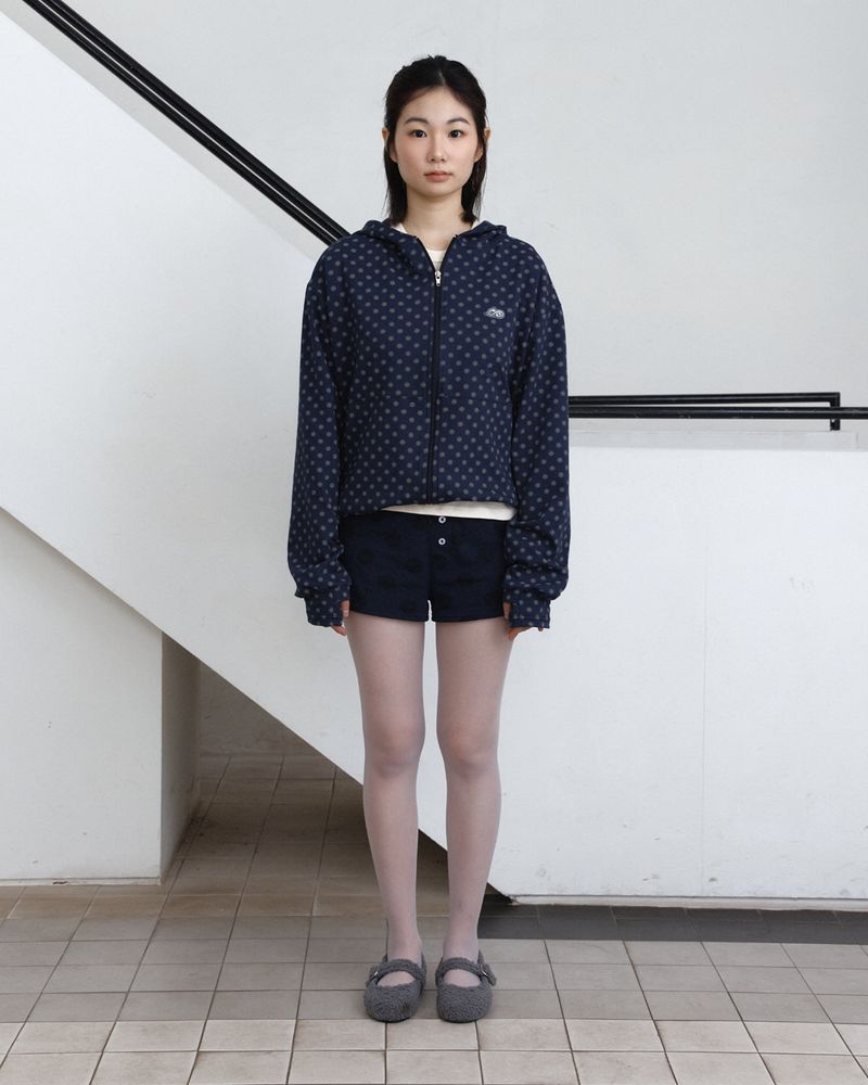 Dot Drift Zip-Up Hoodie