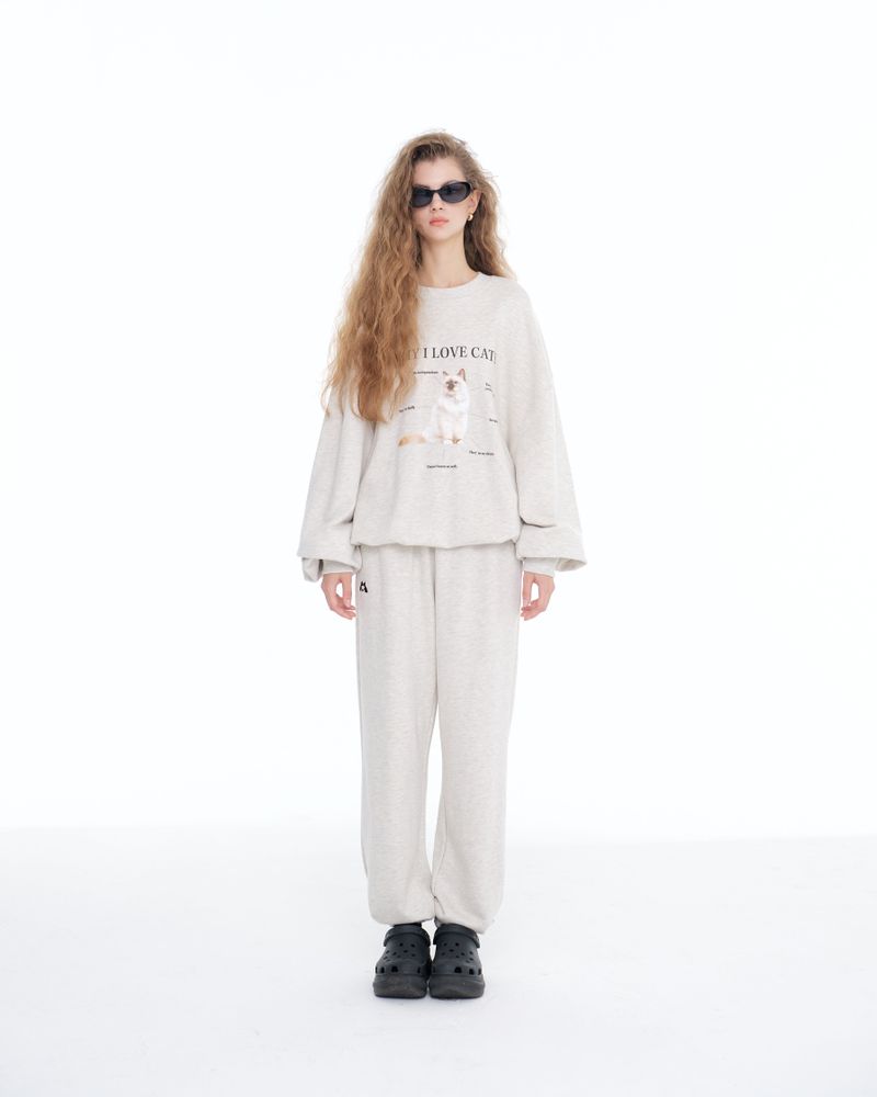 ITZAVIBE（イッザバイブ）の「[IBC22UPT06OT] EMBROIDERY LOGO JOGGER PANTS - OATMEAL（Pants）」