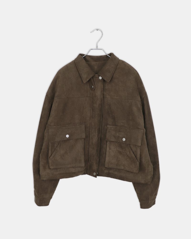 Rinu Shearling-lined High-neck Suede Jacket
