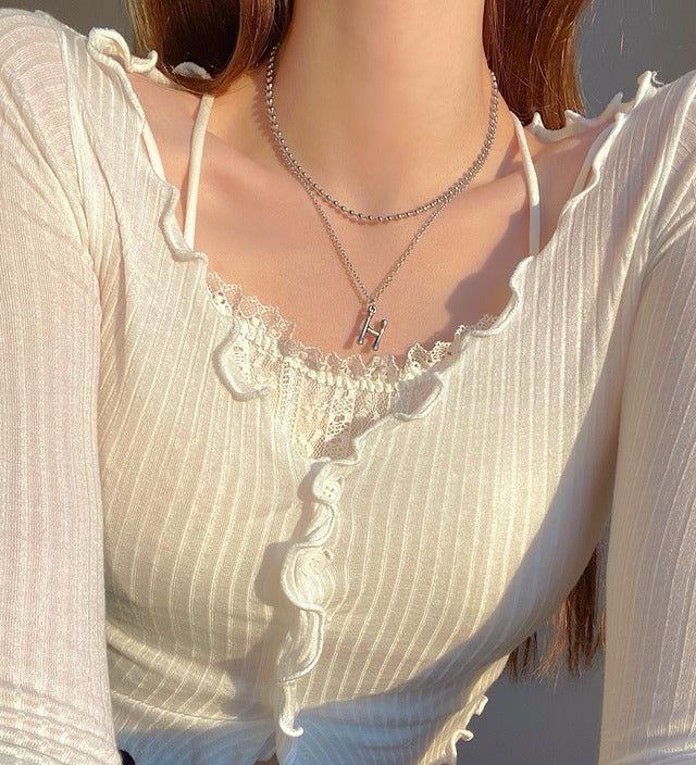 Seline initial necklace