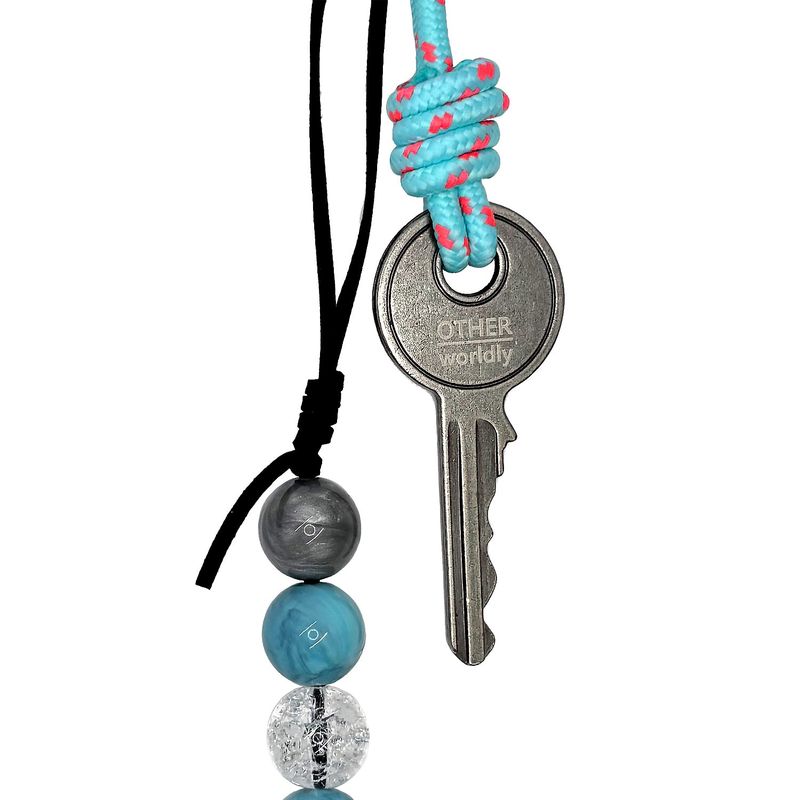 Bohemian Big Keyring [Blue Beads]