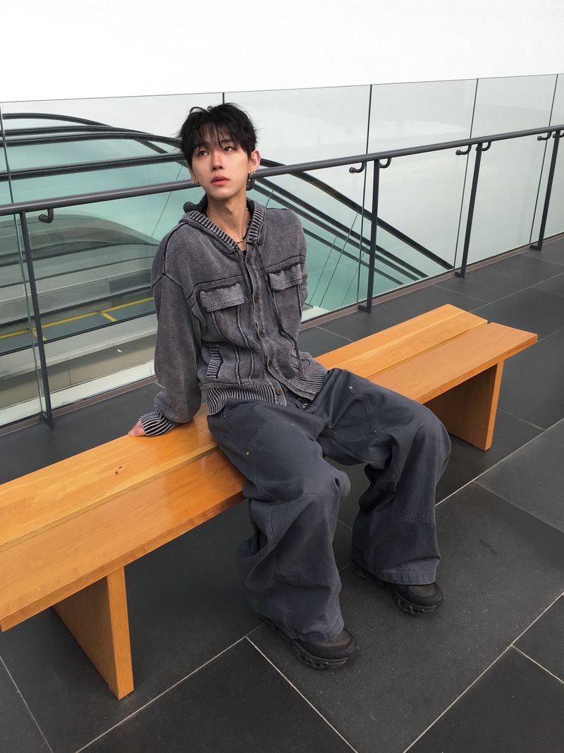 DISCERNMENT（ディサーンメント）の「Circle Pigment Hooded Cardigan 3C（Tops）」