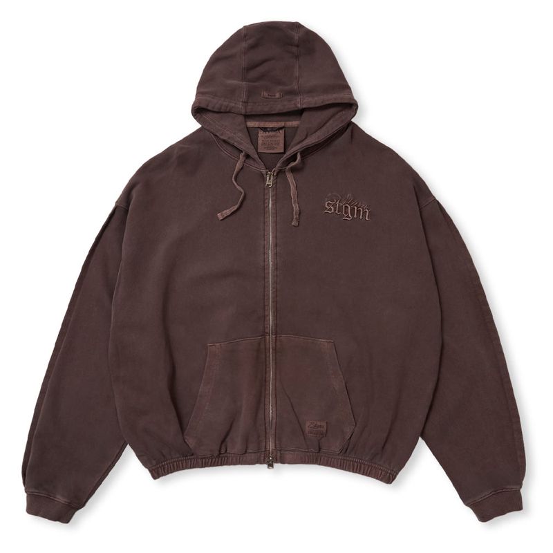 PIGMENT ML CROP ZIP-UP BROWN