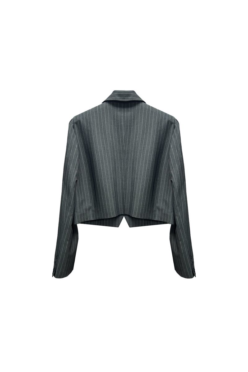 MEOW CROP BLAZER / GRAY