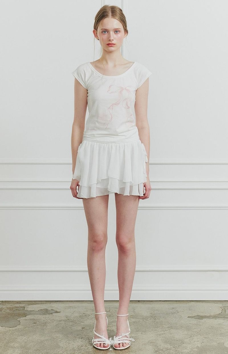 VERA RIBBON TEE white