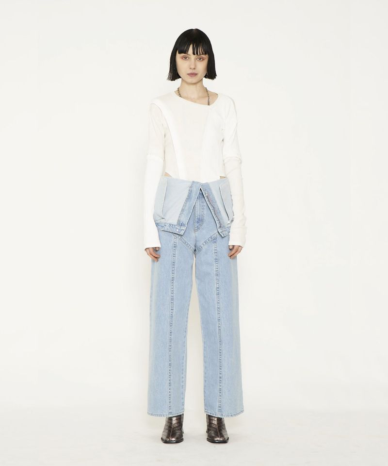 COVERALLS WIDE DENIM PANTS