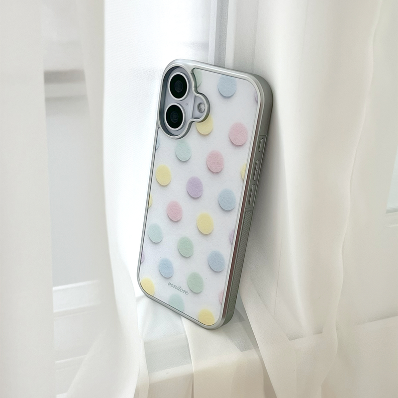 venitore（ヴェニトー）の「[MADE][Glossy Glass Silver Bumper Case] パステルドット（スマホグッズ/小物）」