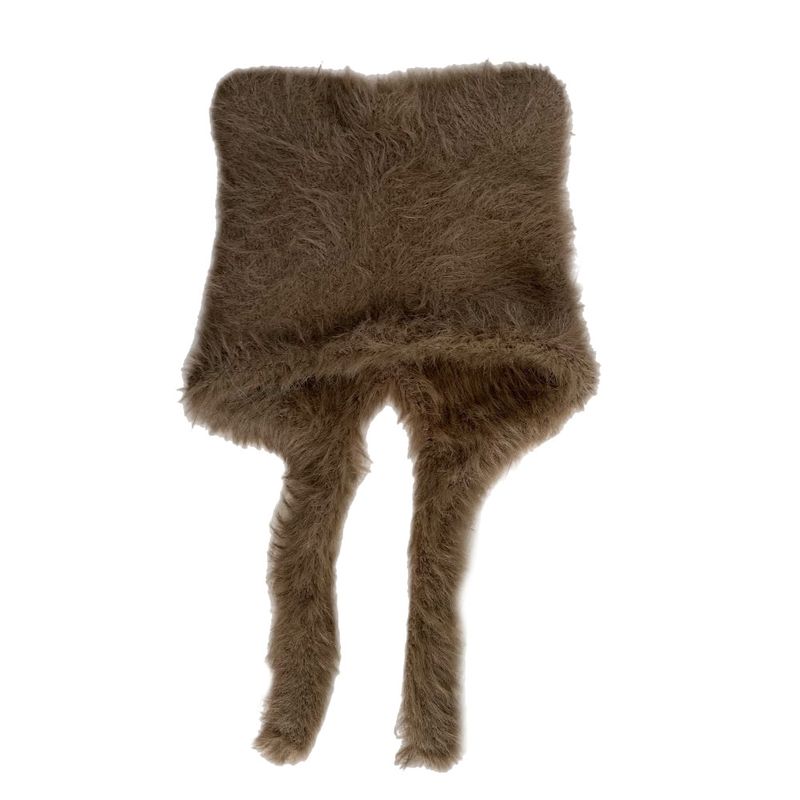 Meow Angora Cat's Tail Knit Beanie