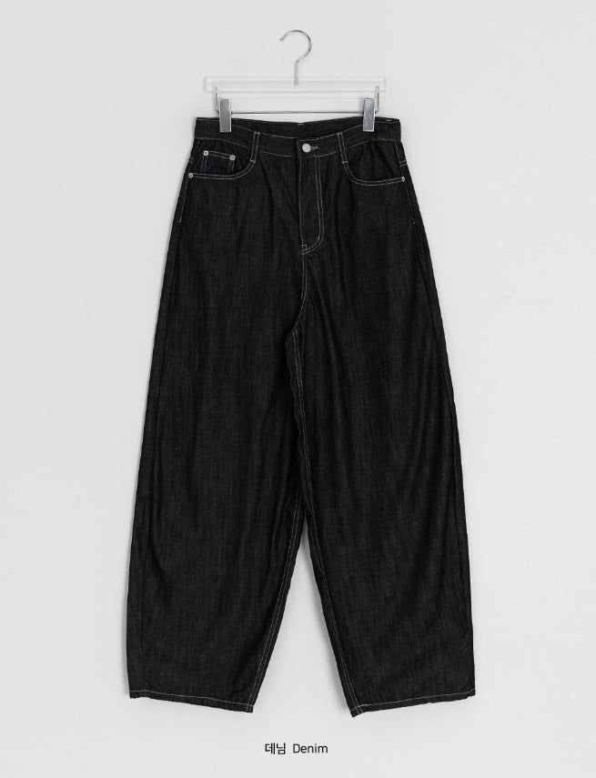 Silin Cut Balloon Wide Denim Pants