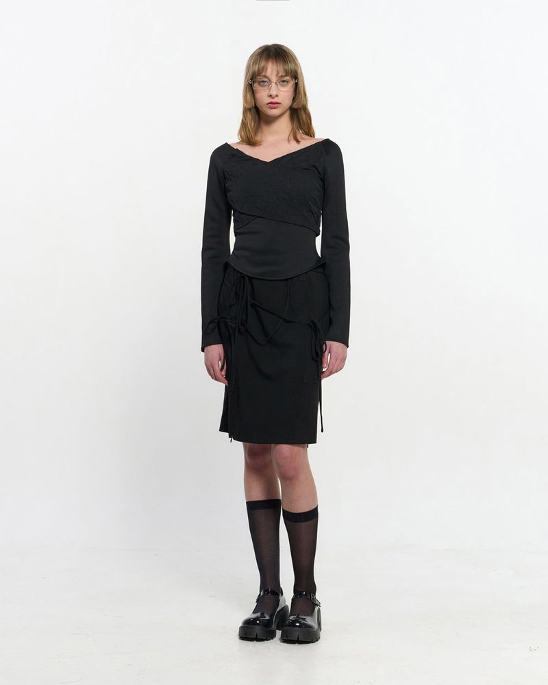 Cross-Draped Top _ BLACK