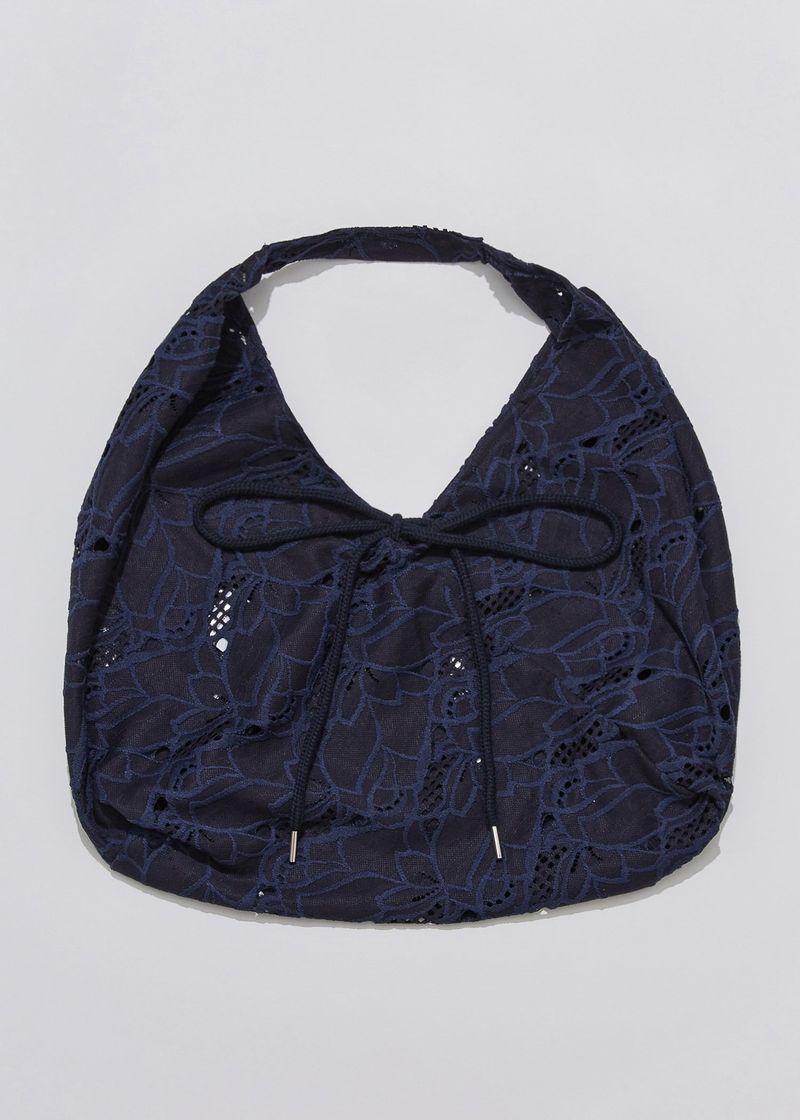 Jeanne Leaf Shoulder Bag_Navy