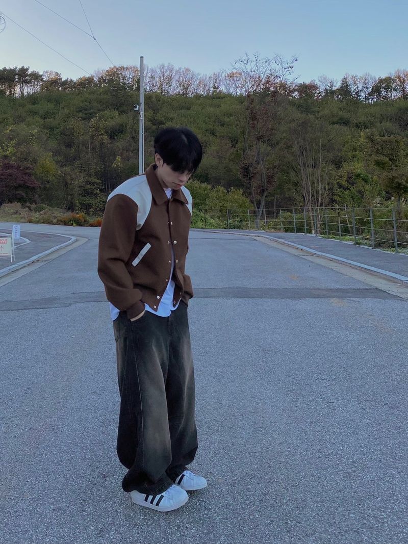Mud Washing balloon denim pants