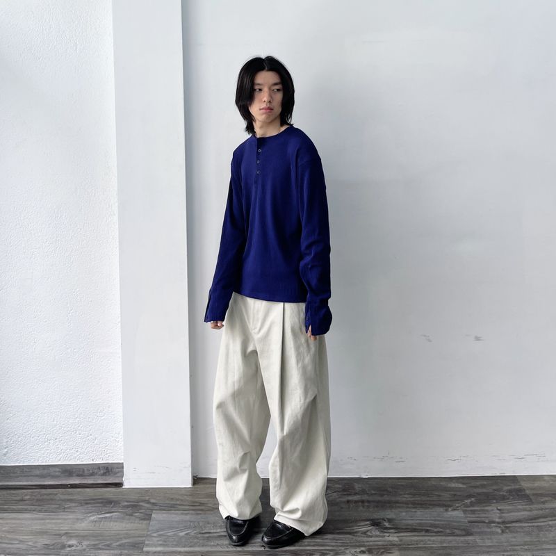 Ribbed Henley Top