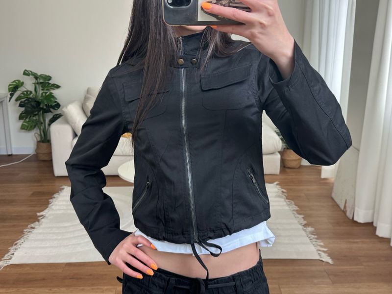 y2k slim zip jacket