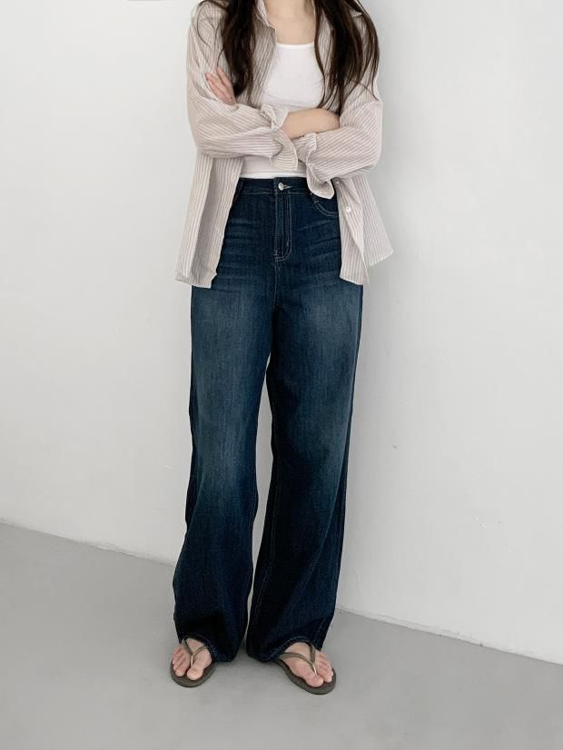 INTHECLOSET(インザクローゼット)の「サマーディープブルーロングデニムパンツ(パンツ)」