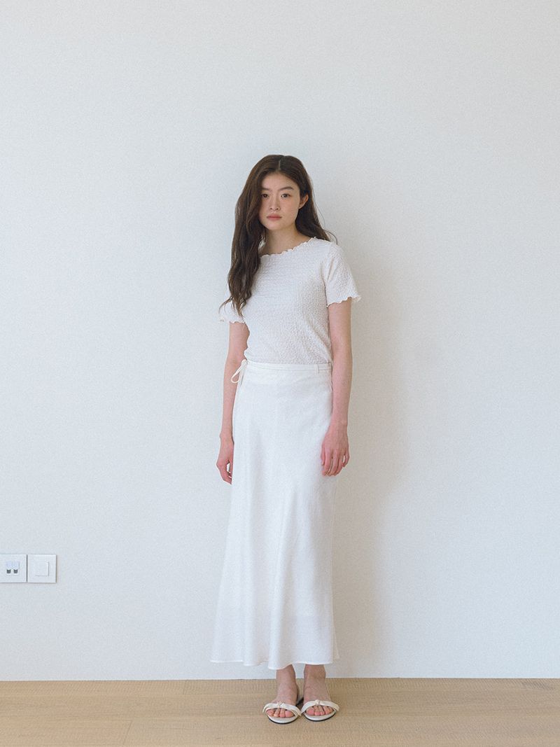 Flow Wrap Maxi Skirt - Ivory