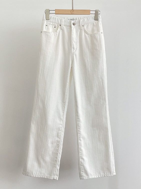 Bully Herringbone Cotton Banding Wide Pants