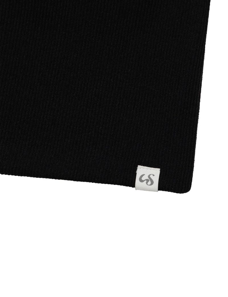 OFF-SHOULDER RUFFLE TOP(BLACK)