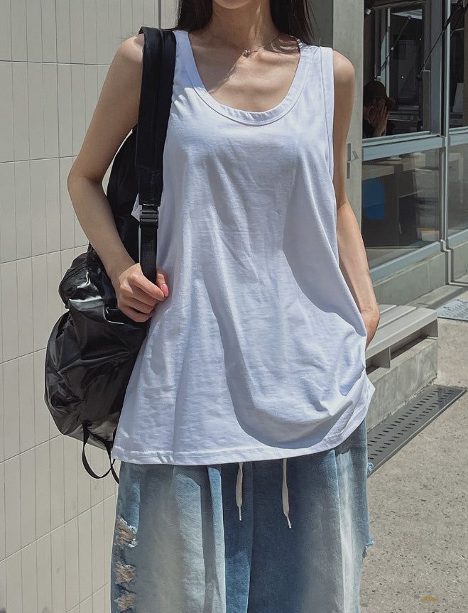 Summer Silk Oversized Fit Layered Sleeveless