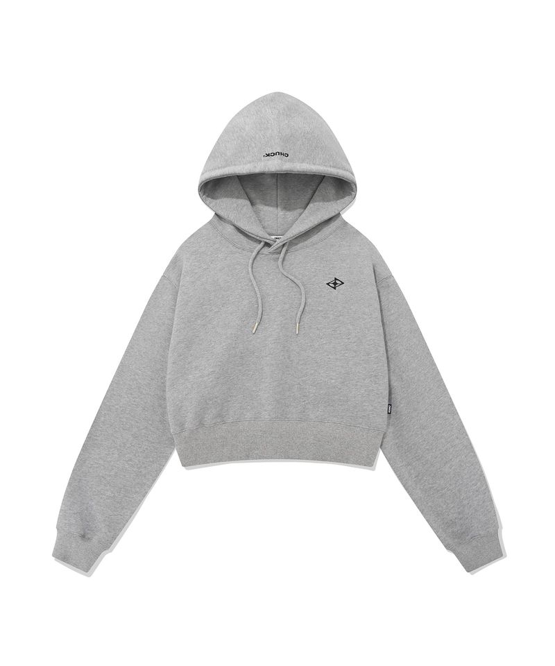 CHUCK(チャック)の「CHUCK シャープロゴクロップフーディ / CHUCK SHARP LOGO CROP HOODIE (GRAY)(Tops)」