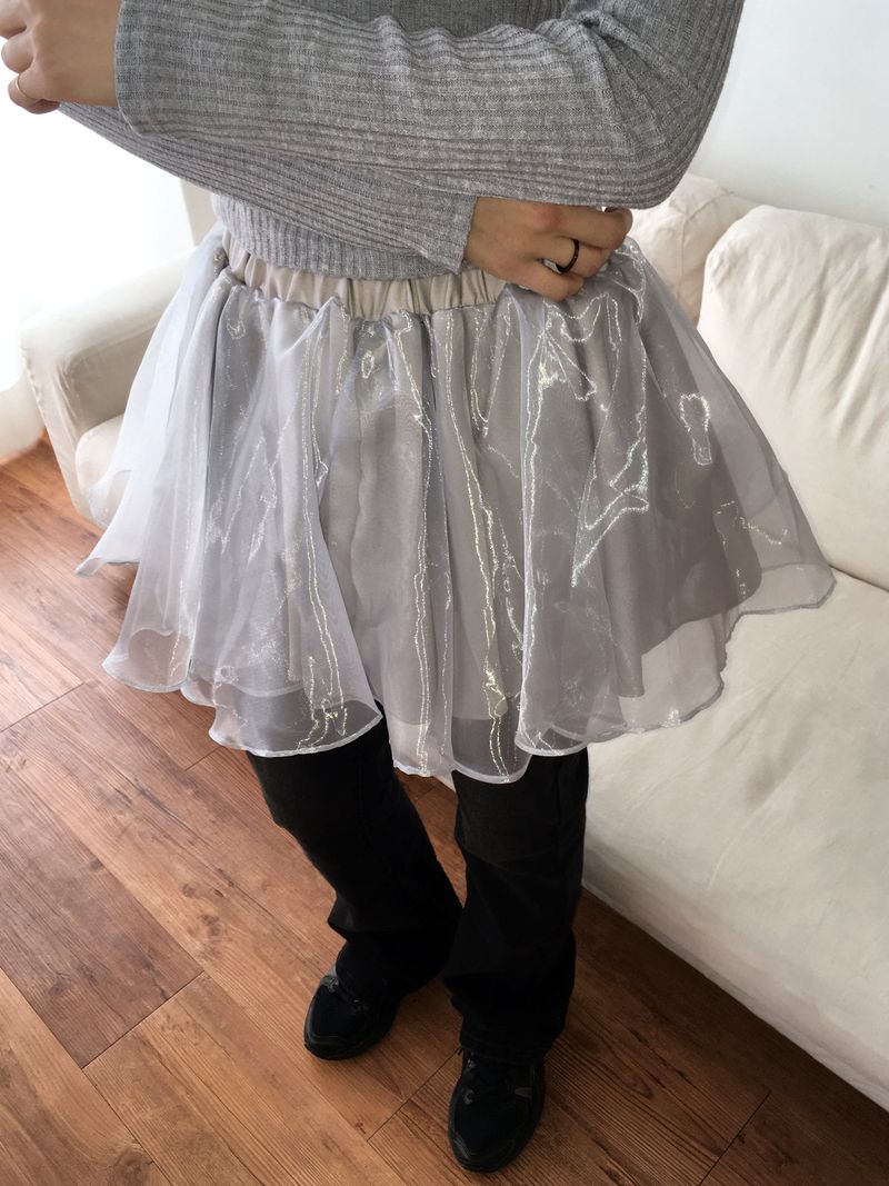 Weil organza layered flare miniskirt