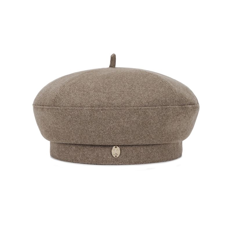 VA Curved Oval Metal Blended Beret  / Mocha Brown