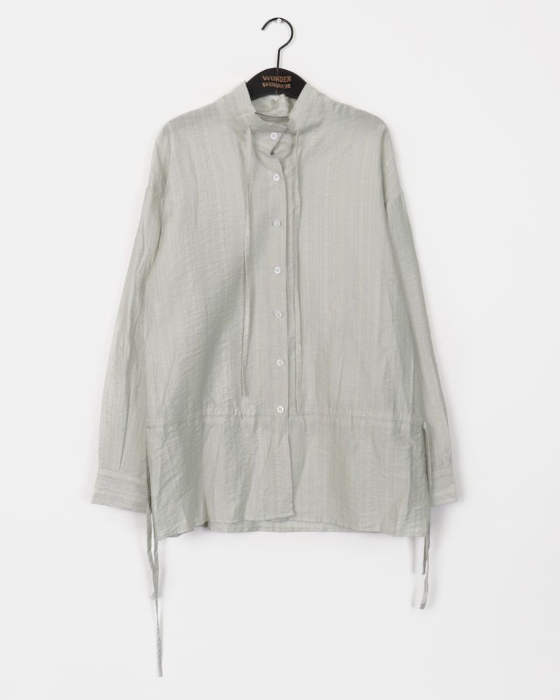 Kenny Stripe Frill Strap See-through Blouse