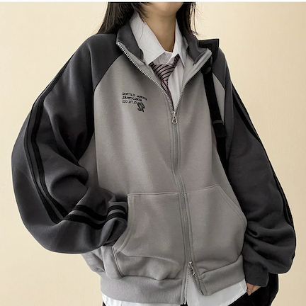 Gling Track Two Way High Neck Zip-Up [Fleece]
