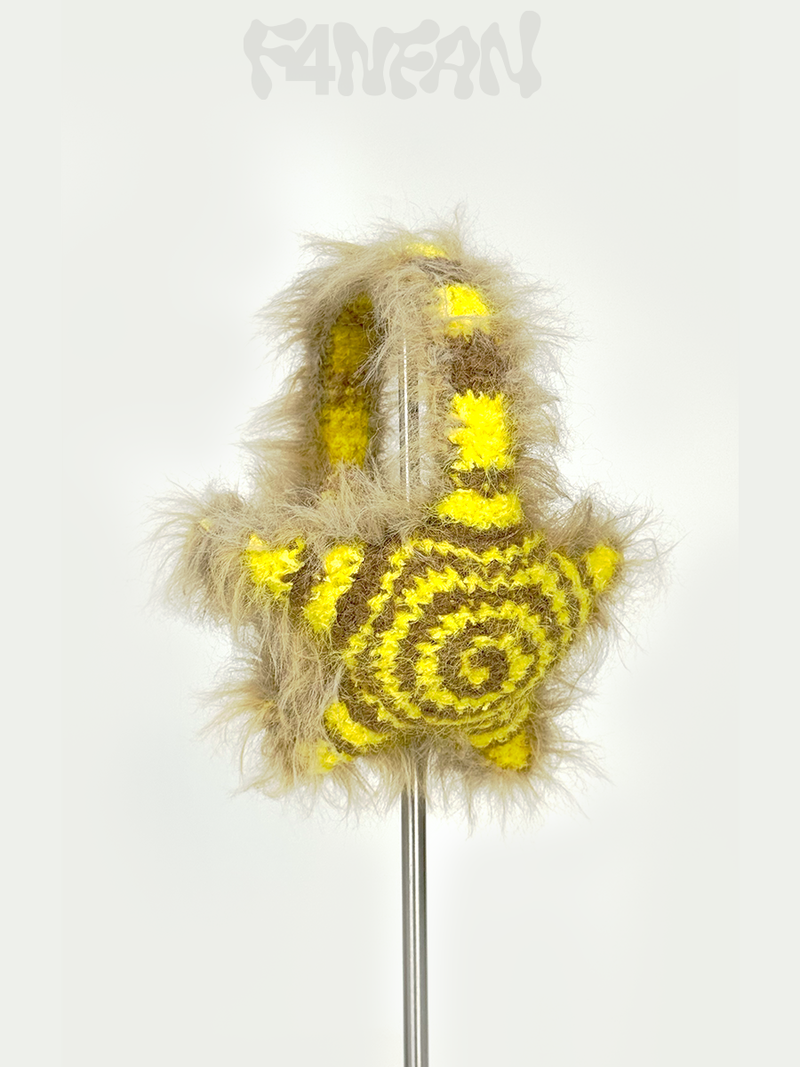 Handmade Crochet Star Ear Muffs in Banana Latte Color (Yellow & Warm Latte Brown)