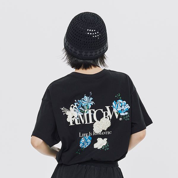 BACK POINT BLUE FLOWER TEE SHIRT