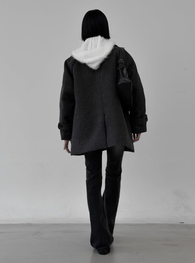 Belted washed bootcut black denim