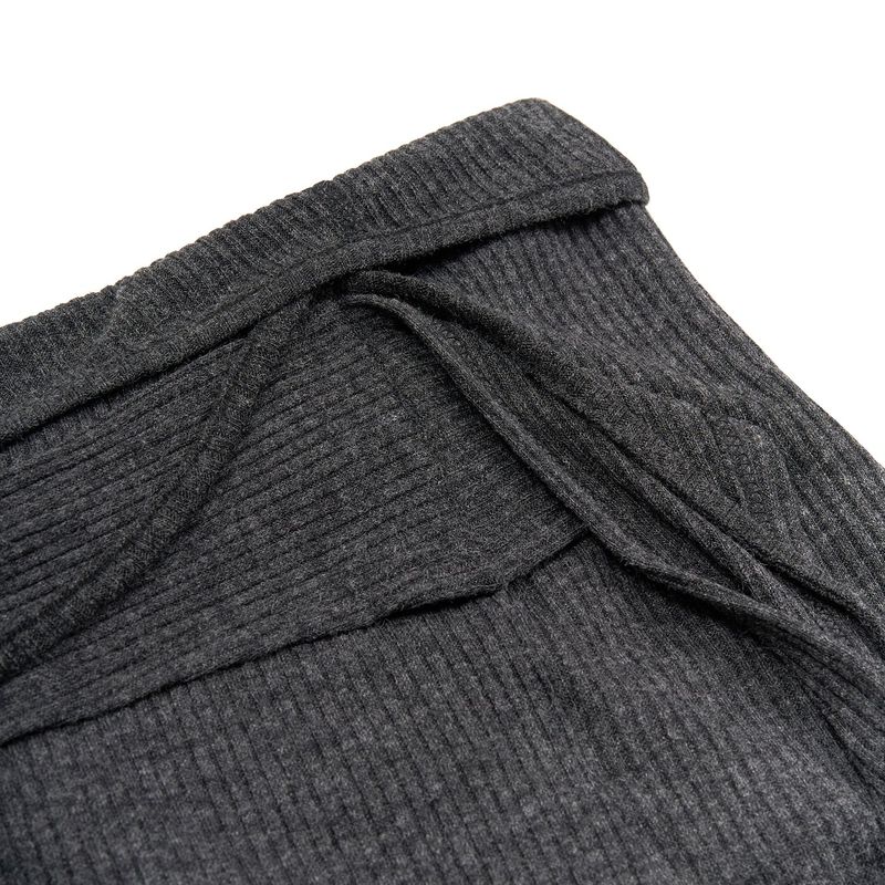 LAYERABLE BUTTON WRAP SKIRT (MELANGE CHARCOAL)