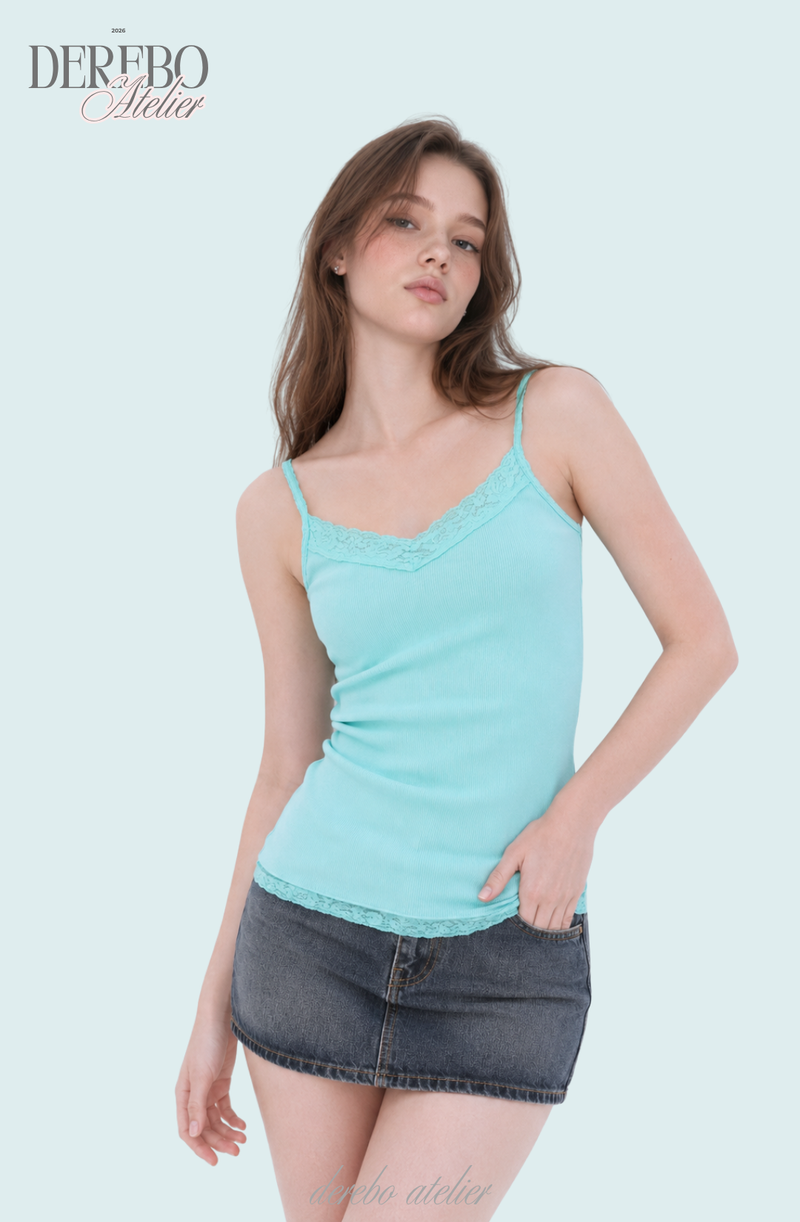 Mint Core Lace Sleeveless Top