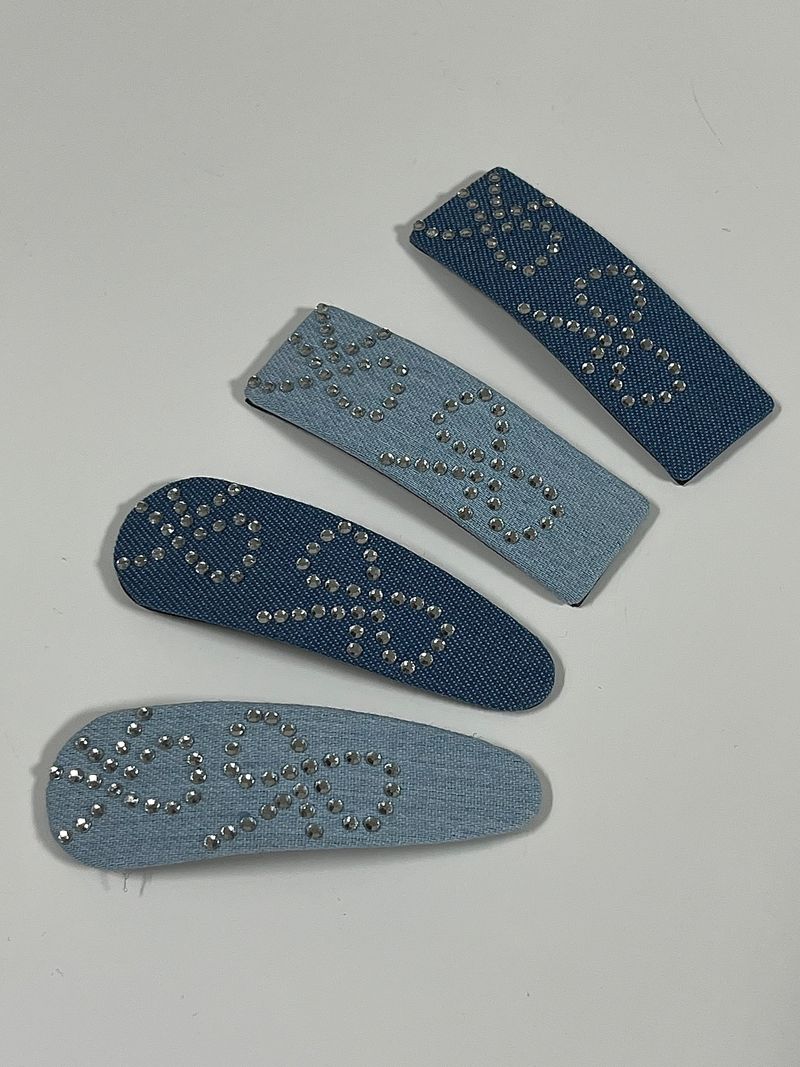 denim ribbon hairpin