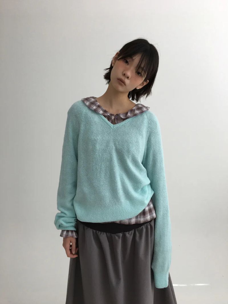 Ponsil V-neck knit (4color)