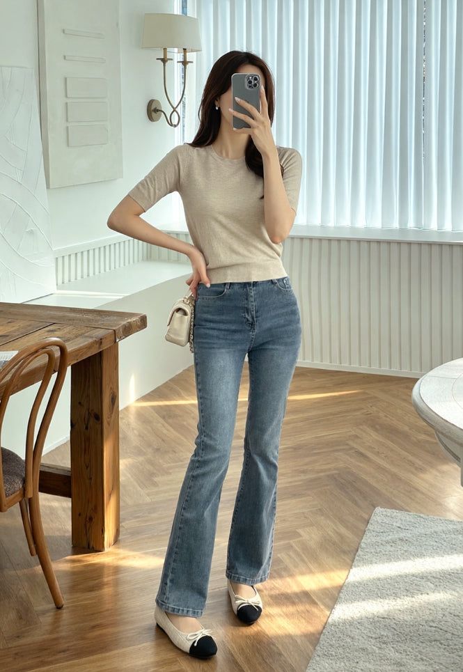 Today Round Basic Short Sleeve Knit