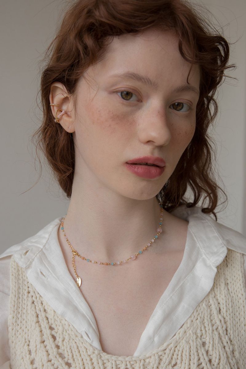 Pastel sugar candy ball chain necklace