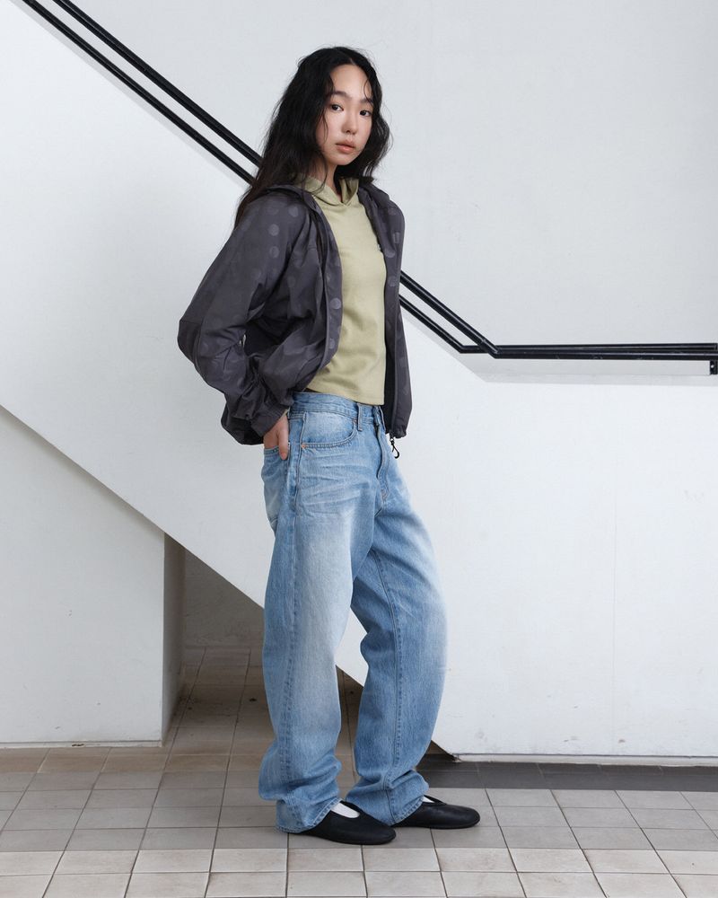 Dot Arc Zip-Up Wind Jacket