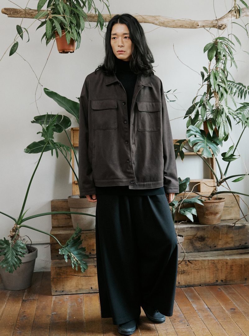 unisex side wide pants black