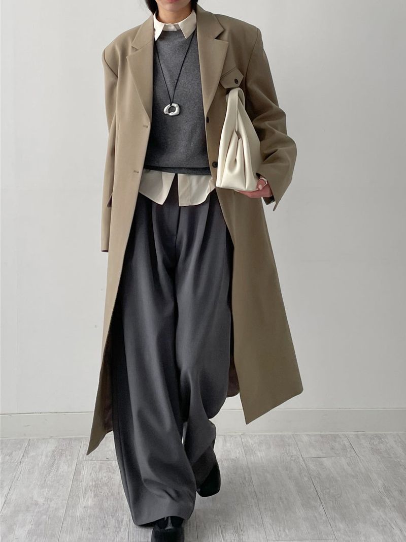 [SS] Flannel Pocket Overfit Long Coat