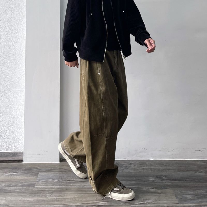 Washed Wide Denim Pants