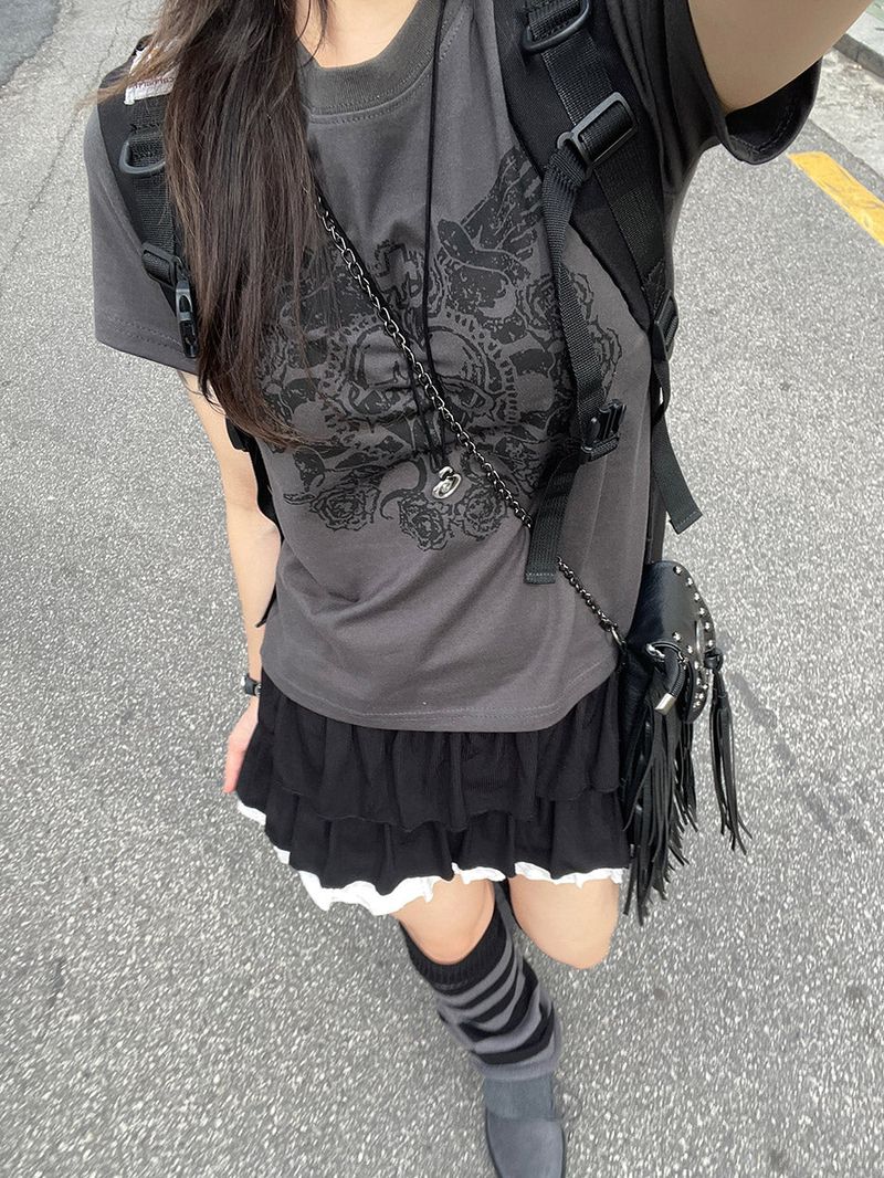 heenytsuki（ヒニツキ）の「Y2k love rose wing T-shirt（Tops）」