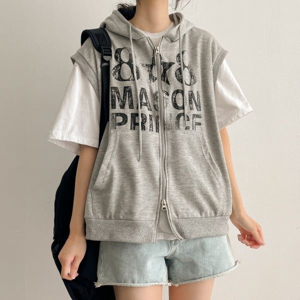Ika Two Way Hooded Vest Zip-Up (4 colors) H&L