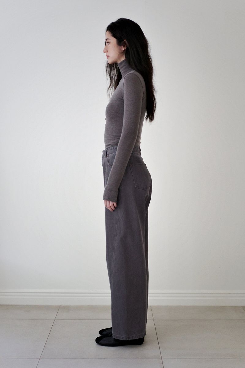 Washed straight leg pants, Ash purple