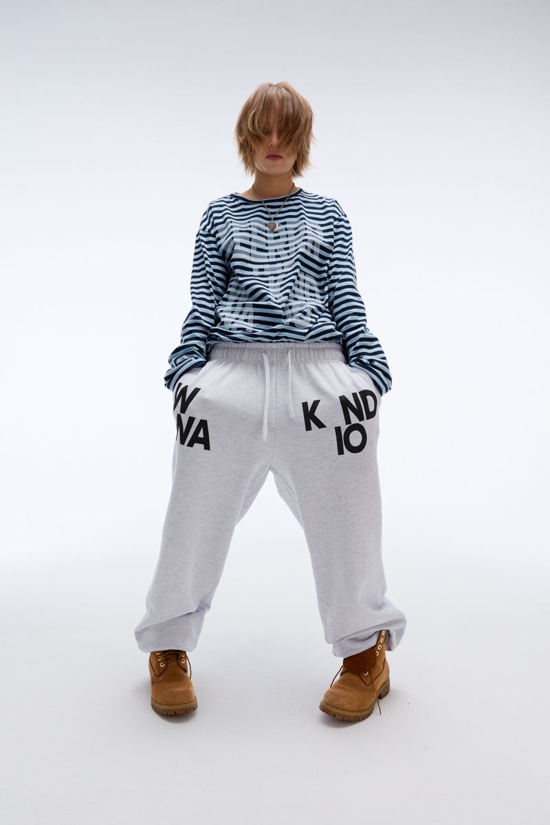 Weekend warrior typography printing long pants (Melange)