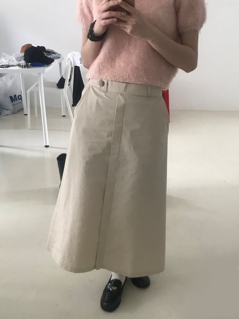 Harney button long skirt